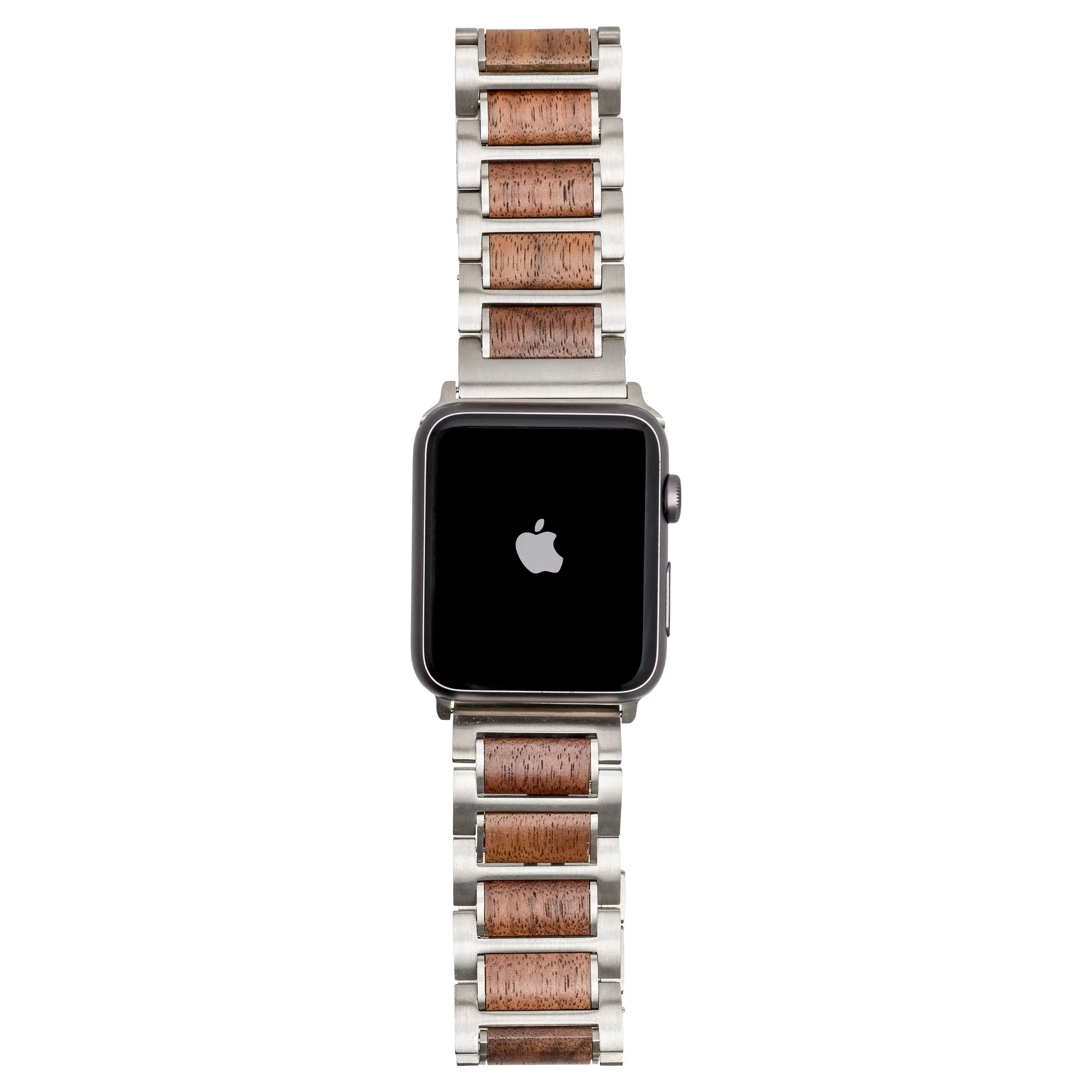 Stainless Steel   Walnut | 38-40mm 42-44mm Apple Watch Band | Series 1,2,3,4,5