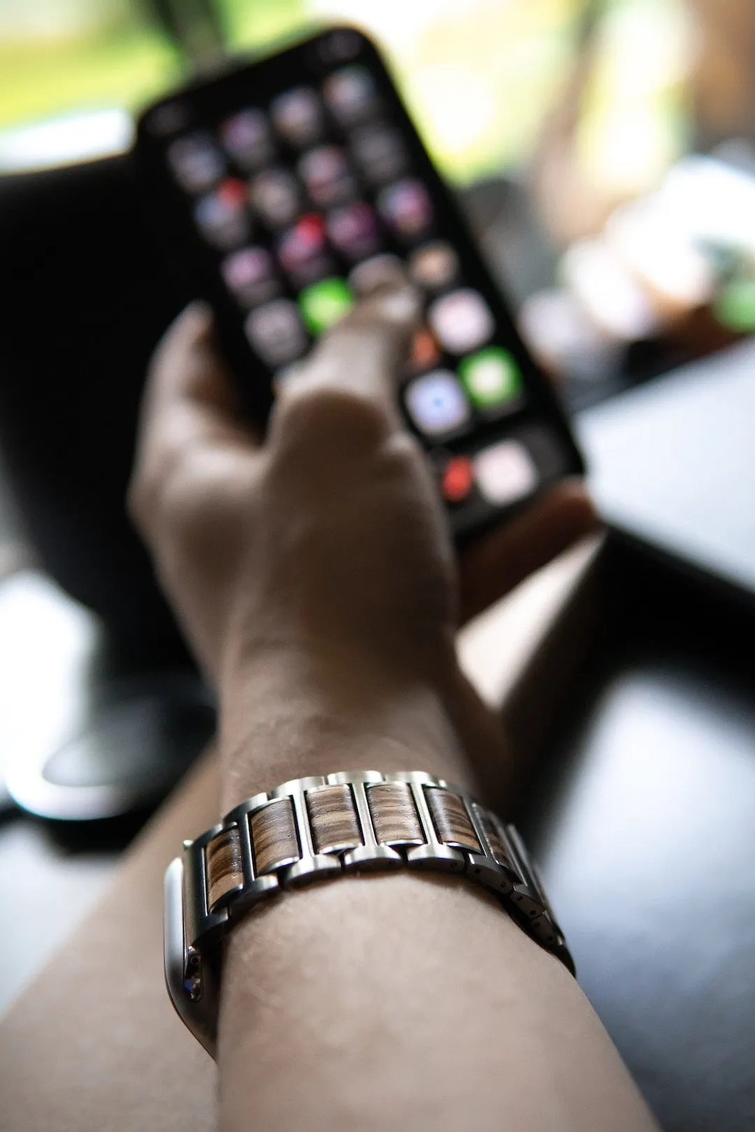 Stainless Steel   Walnut | 38-40mm 42-44mm Apple Watch Band | Series 1,2,3,4,5