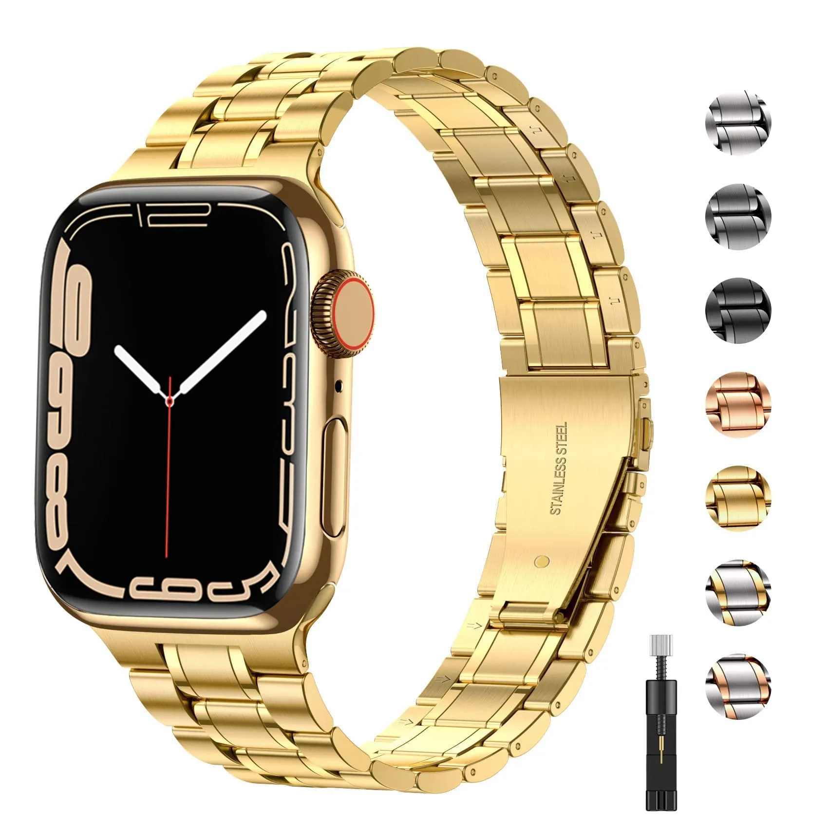 Stainless Steel Watch Band   FREE Band Adjuster Tool
