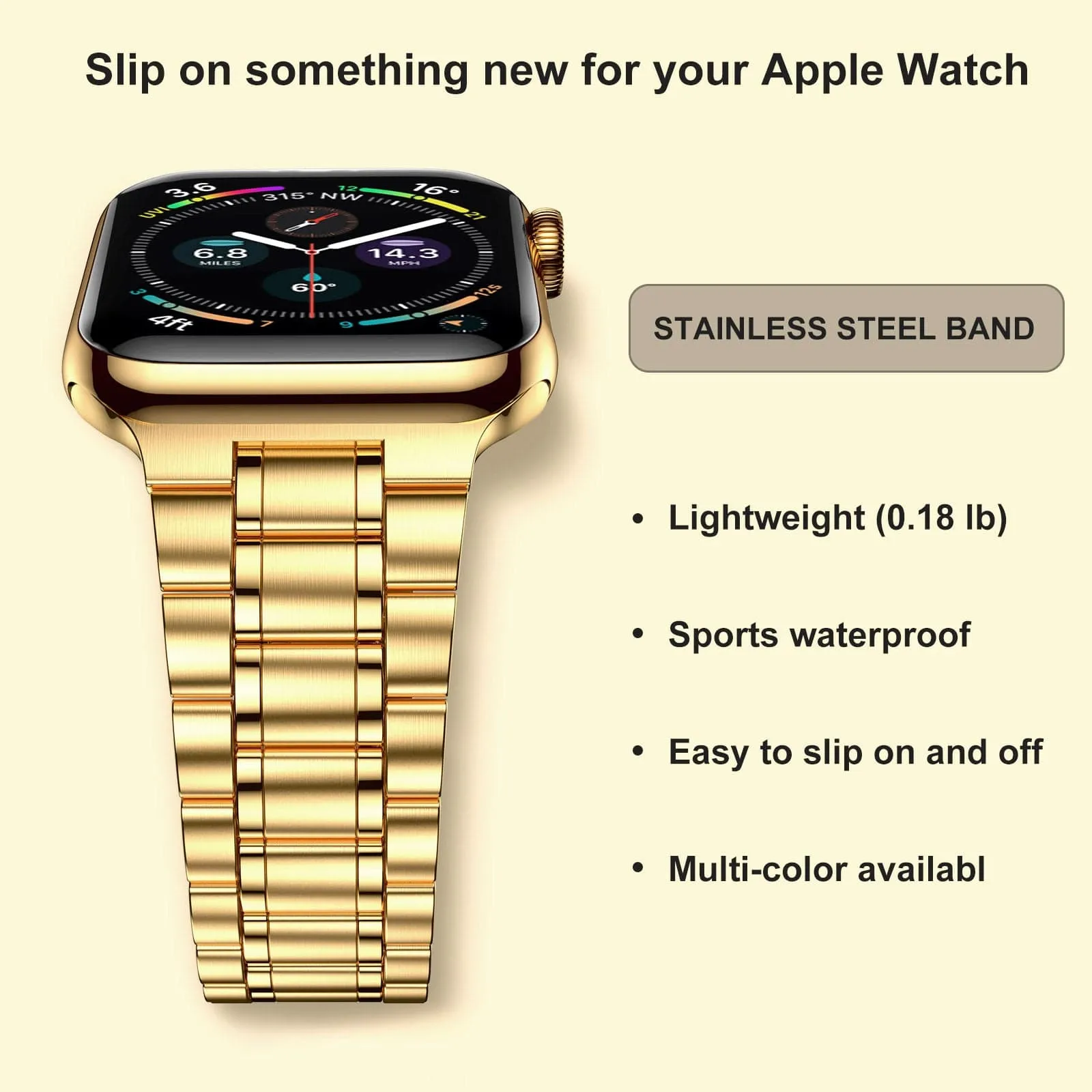 Stainless Steel Watch Band   FREE Band Adjuster Tool