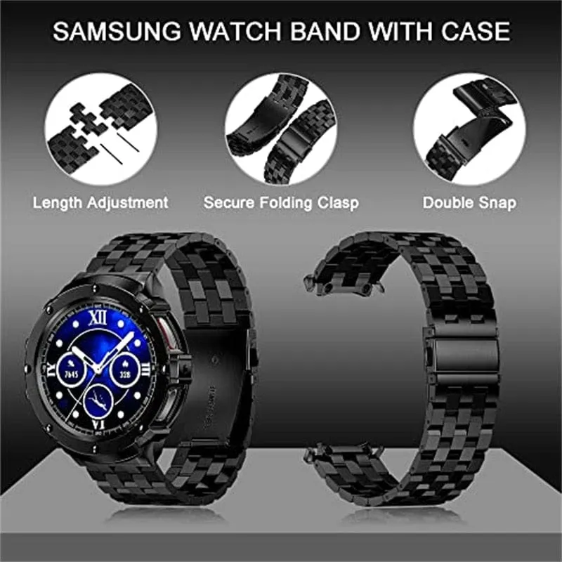 Stainless Steel Watch Band With Case For Samsung