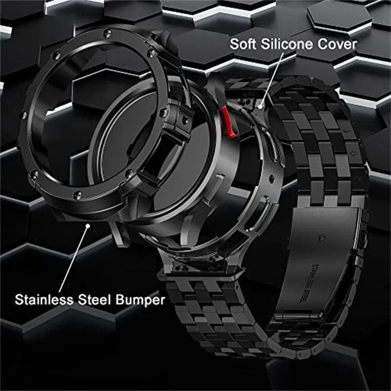 Stainless Steel Watch Band With Case For Samsung