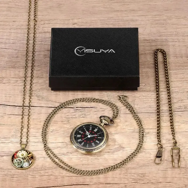 Steampunk pocket watch 4pcs/set