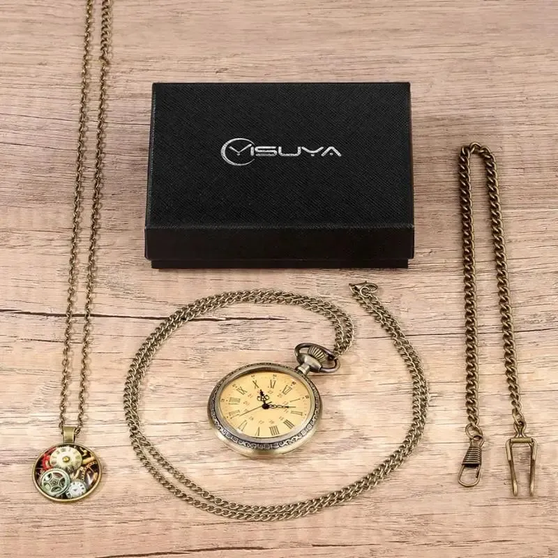 Steampunk pocket watch 4pcs/set