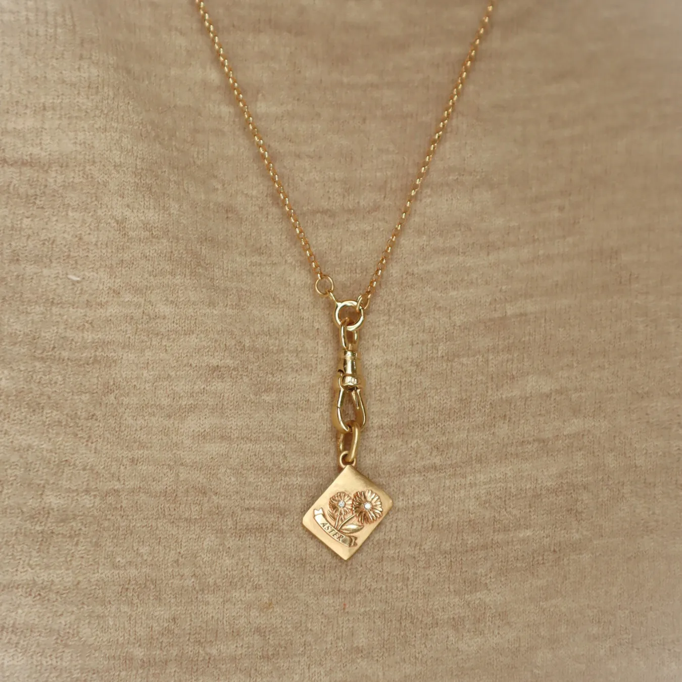 Swivel Clip Charm Holder 14k Yellow Gold