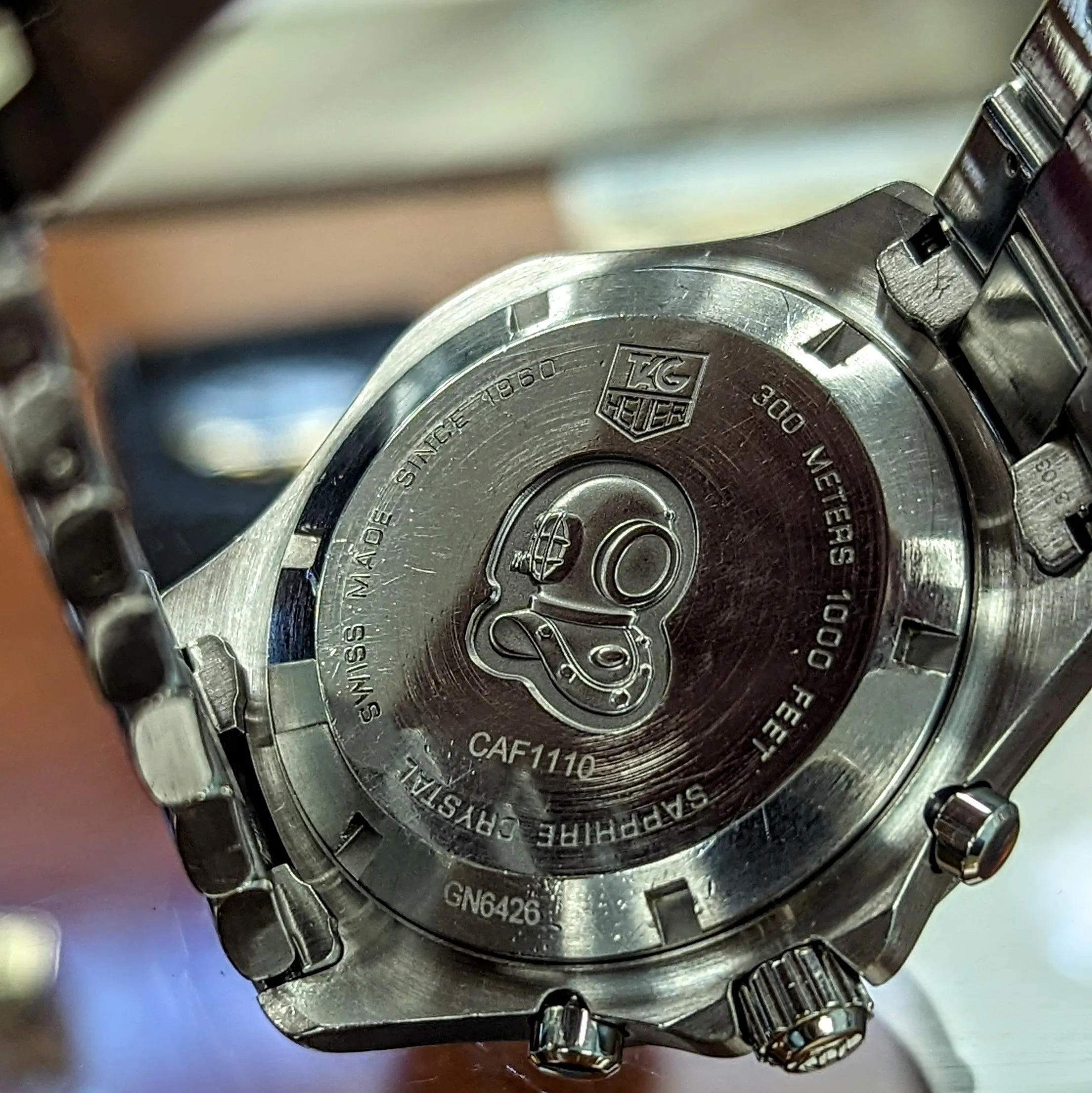 TAG HEUER Aquaracer Black Dial Watch 300M Chronograph Wristwatch Ref. CAF1110