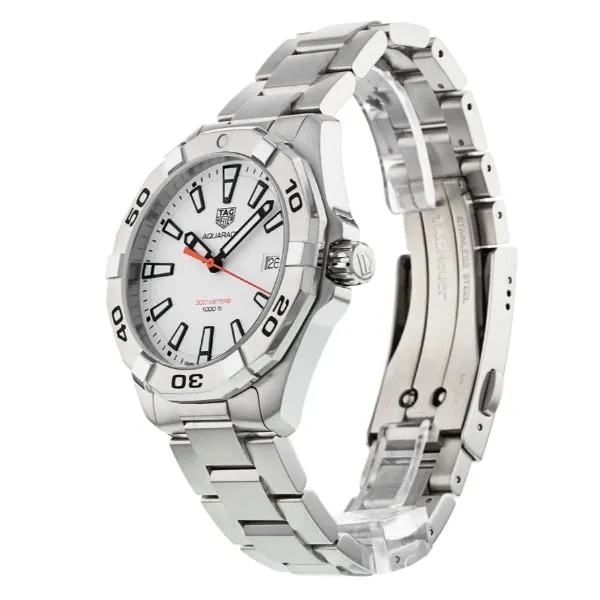 Tag Heuer Aquaracer Silver Stainless Steel White Dial Quartz Watch for Gents - WBD1111.BA0928