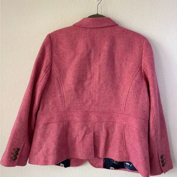 Talbots Women’s Wool Blazer 16 Petite Pink Aberdeen Career Business Old Money