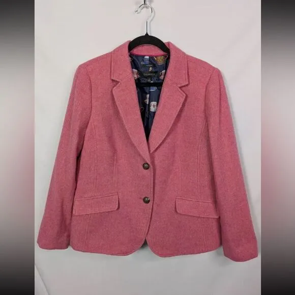 Talbots Women’s Wool Blazer 16 Petite Pink Aberdeen Career Business Old Money