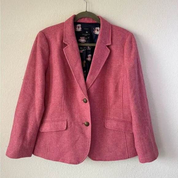 Talbots Women’s Wool Blazer 16 Petite Pink Aberdeen Career Business Old Money