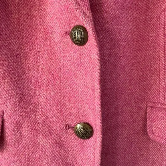 Talbots Women’s Wool Blazer 16 Petite Pink Aberdeen Career Business Old Money