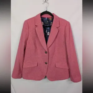 Talbots Women’s Wool Blazer 16 Petite Pink Aberdeen Career Business Old Money