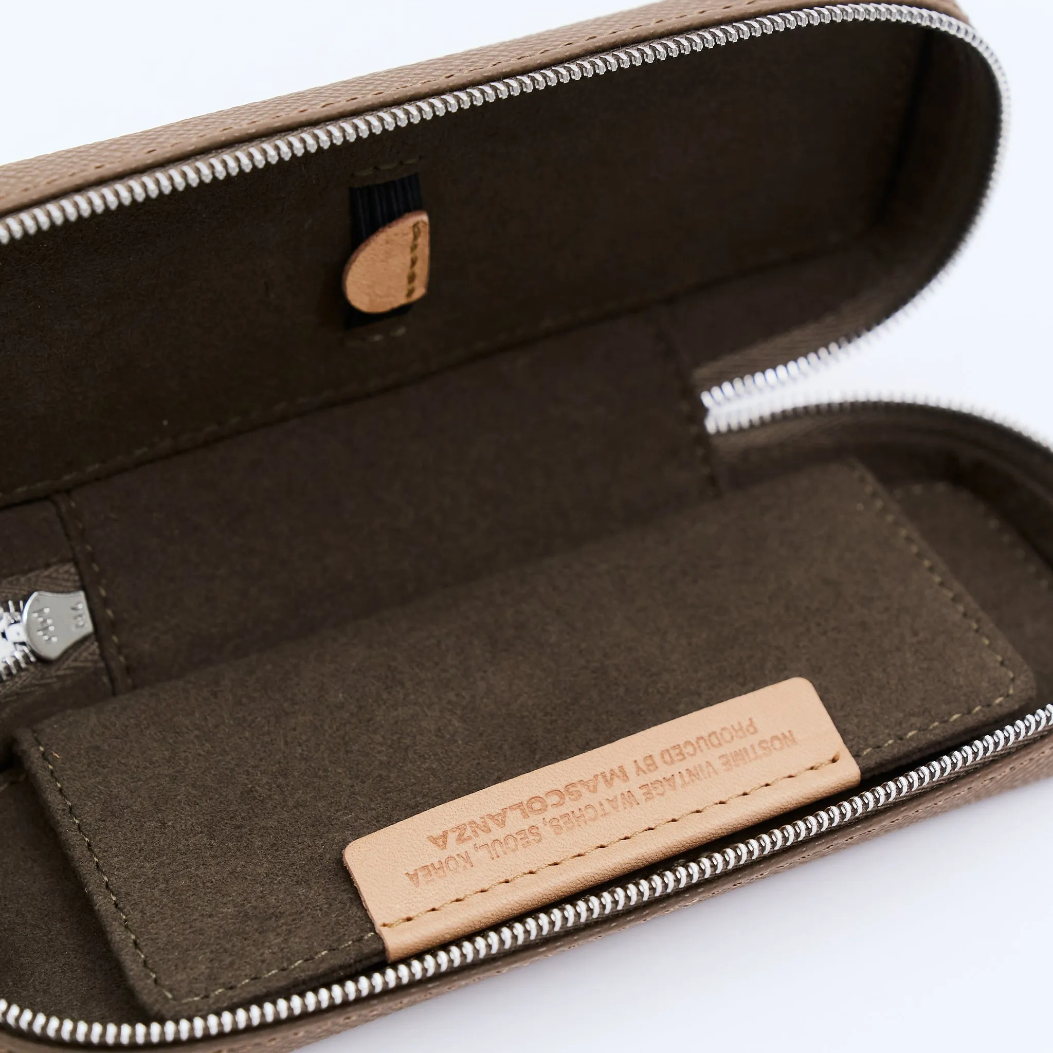 TAUPE DUO POUCH FOR TWO WATCHES