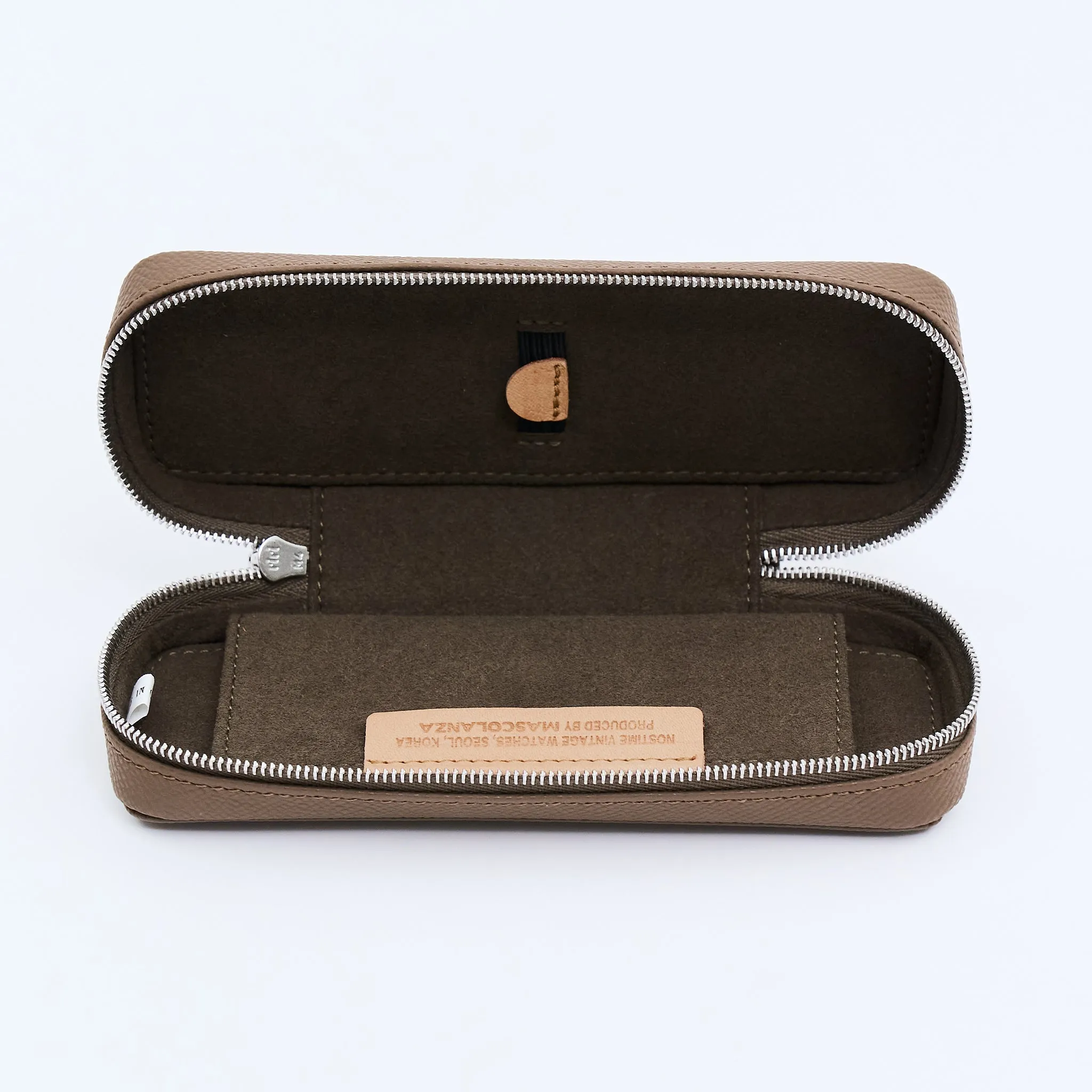TAUPE DUO POUCH FOR TWO WATCHES