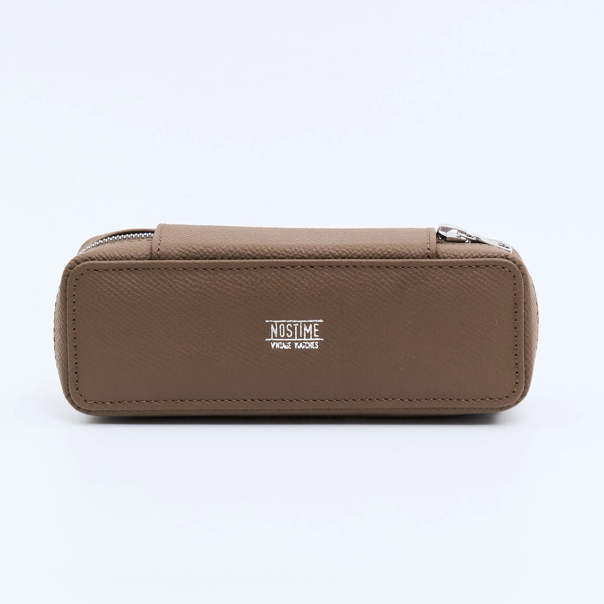 TAUPE DUO POUCH FOR TWO WATCHES