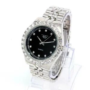 Techno Pave Blinged Out Men's Watch with Iced Out Bezel Simulated Lab Diamonds