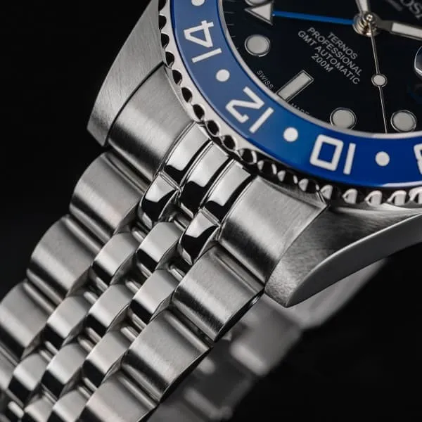 Ternos Professional Automatic 200m GMT Black Blue Diving Watch 16157104