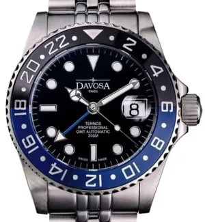 Ternos Professional Automatic 200m GMT Black Blue Diving Watch 16157104