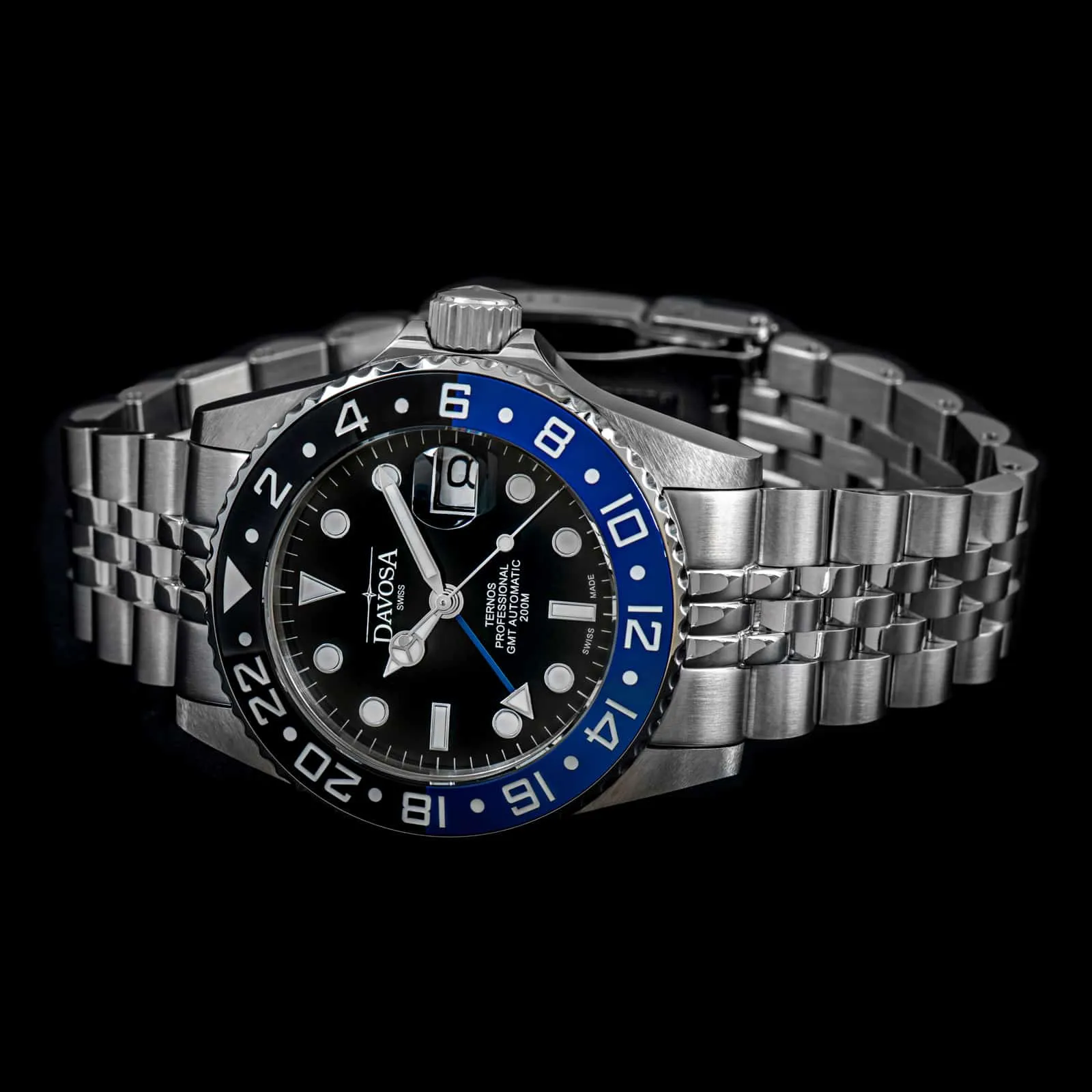 Ternos Professional Automatic 200m GMT Black Blue Diving Watch 16157104