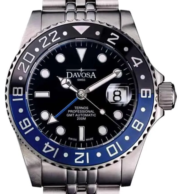 Ternos Professional Automatic 200m GMT Black Blue Diving Watch 16157104
