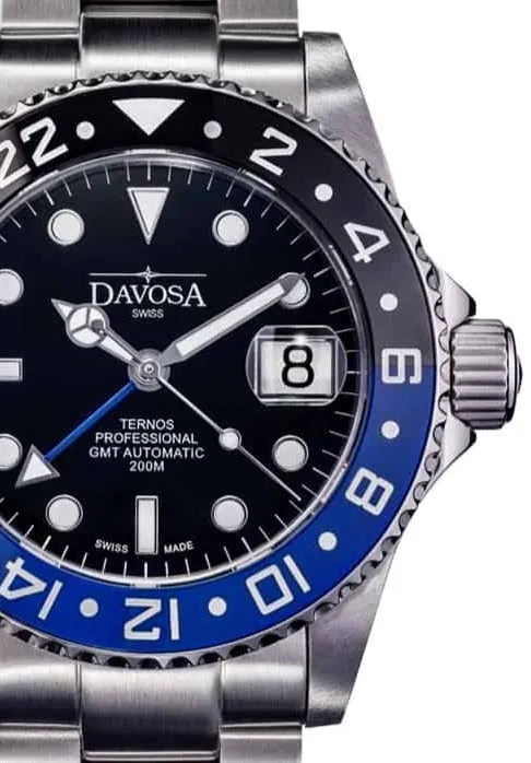 Ternos Professional Automatic 200m GMT Black Blue Diving Watch 16157145