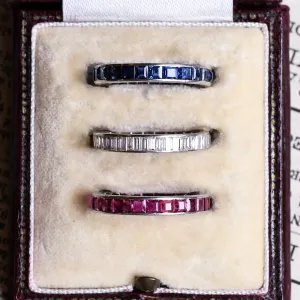 Three Art Deco Gemset Eternity Rings by Boodles