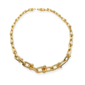 Tiffany & Co. 18K Yellow Gold Hardwear Graduated Link Necklace 18" Large