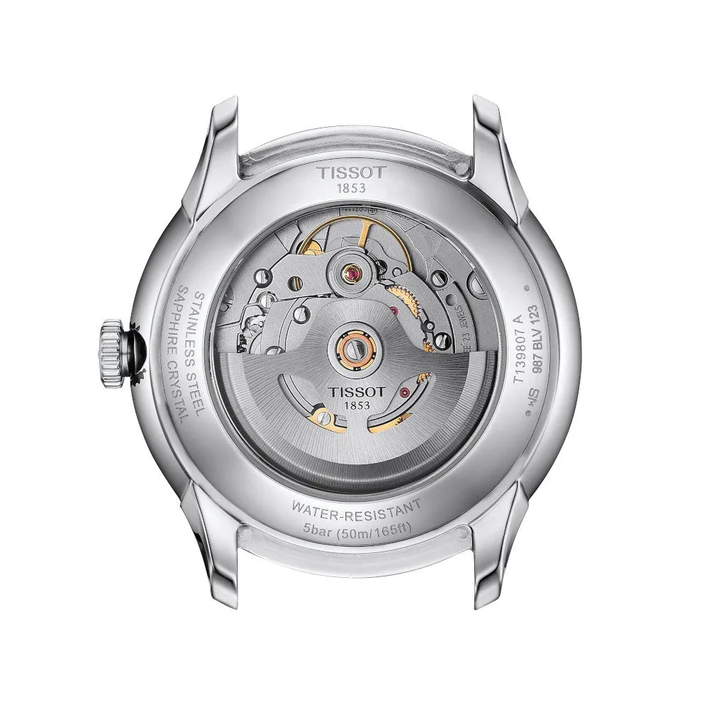 Tissot Chemin Des Tourelles Powermatic 80 (39mm) Mens Stainless Steel Blue Dial Brown Leather Strap Watch
