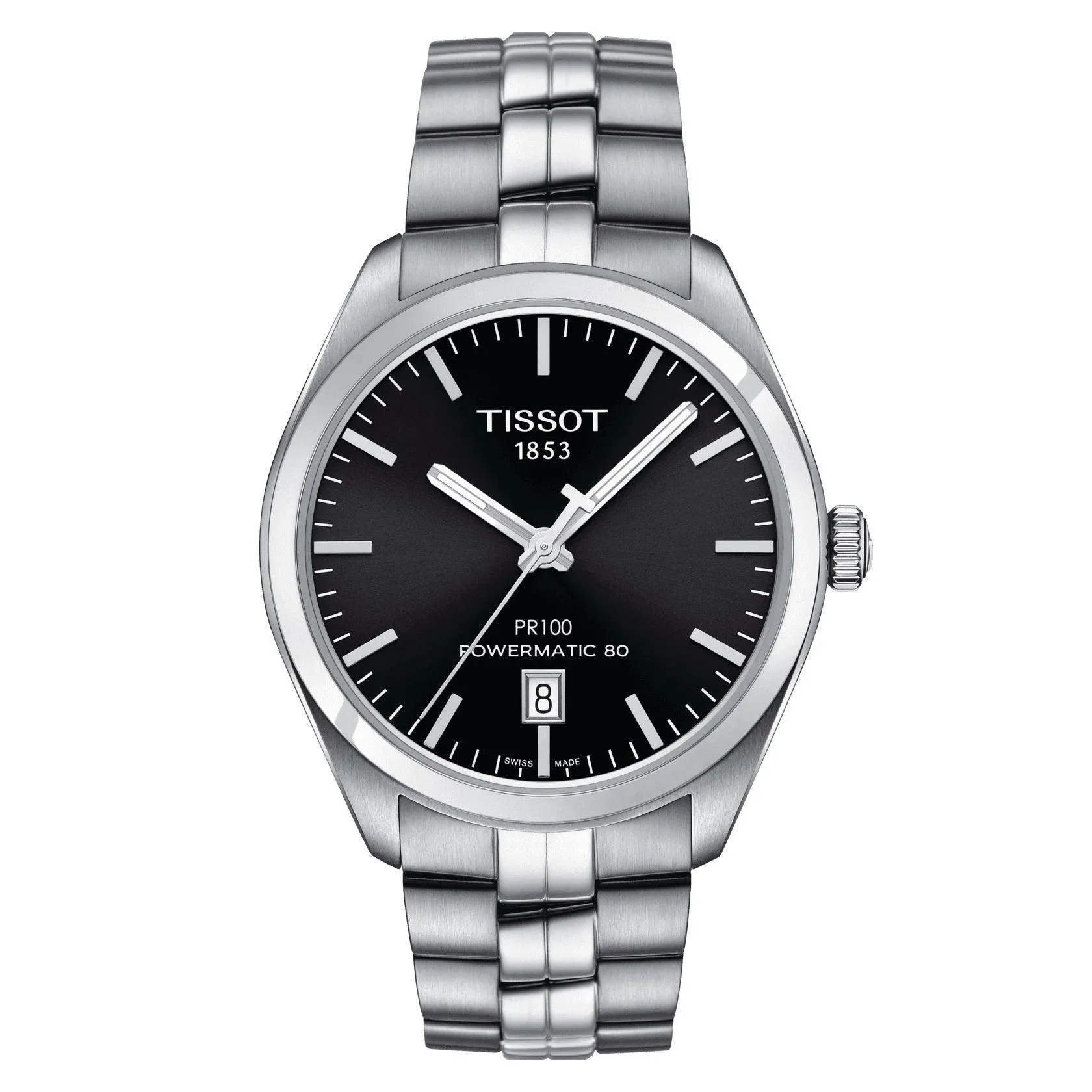 Tissot Clock Pr 100 PowerMitic 80 39mm Black Automatic Steel T101.407.11.051.00