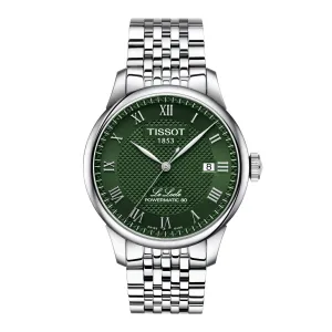 Tissot Le Locle Powermatic 80 Mens Stainless Steel Green Dial Watch