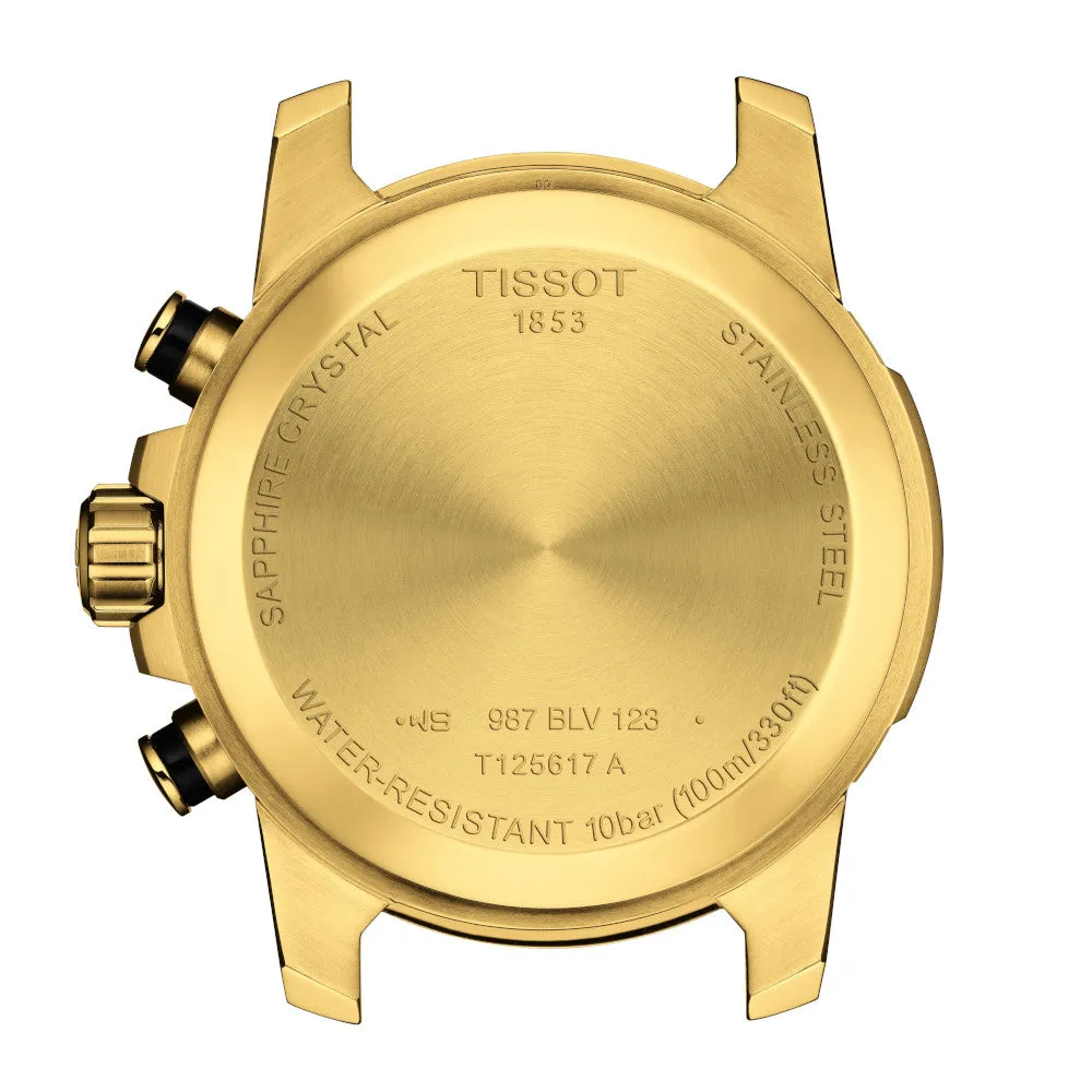 Tissot Supersport Chrono Mens Gold Tone Black Dial Watch