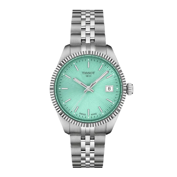 Tissot T-Classic Grey Stainless Steel Light Green Dial Quartz Watch for Ladies - T156.210.11.091.00