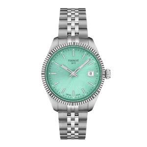 Tissot T-Classic Grey Stainless Steel Light Green Dial Quartz Watch for Ladies - T156.210.11.091.00
