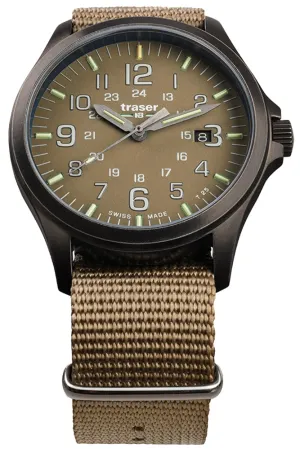 Traser P67 Officer Pro Gunmetal Tritium Watch with Khaki Dial 108631