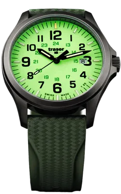 Traser P67 Officer Pro with Green Super-Luminova Glowing Dial plus Tritium Watch 107424