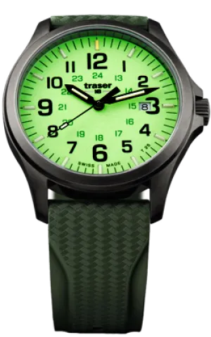 Traser P67 Officer Pro with Green Super-Luminova Glowing Dial plus Tritium Watch 107424