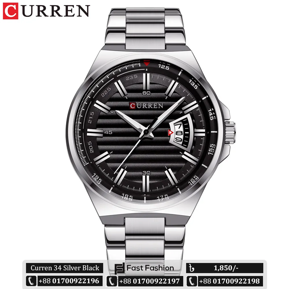 Trendy Stylish Stainless Steel Original CURREN Watch for Men | Curren 34