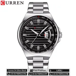 Trendy Stylish Stainless Steel Original CURREN Watch for Men | Curren 34