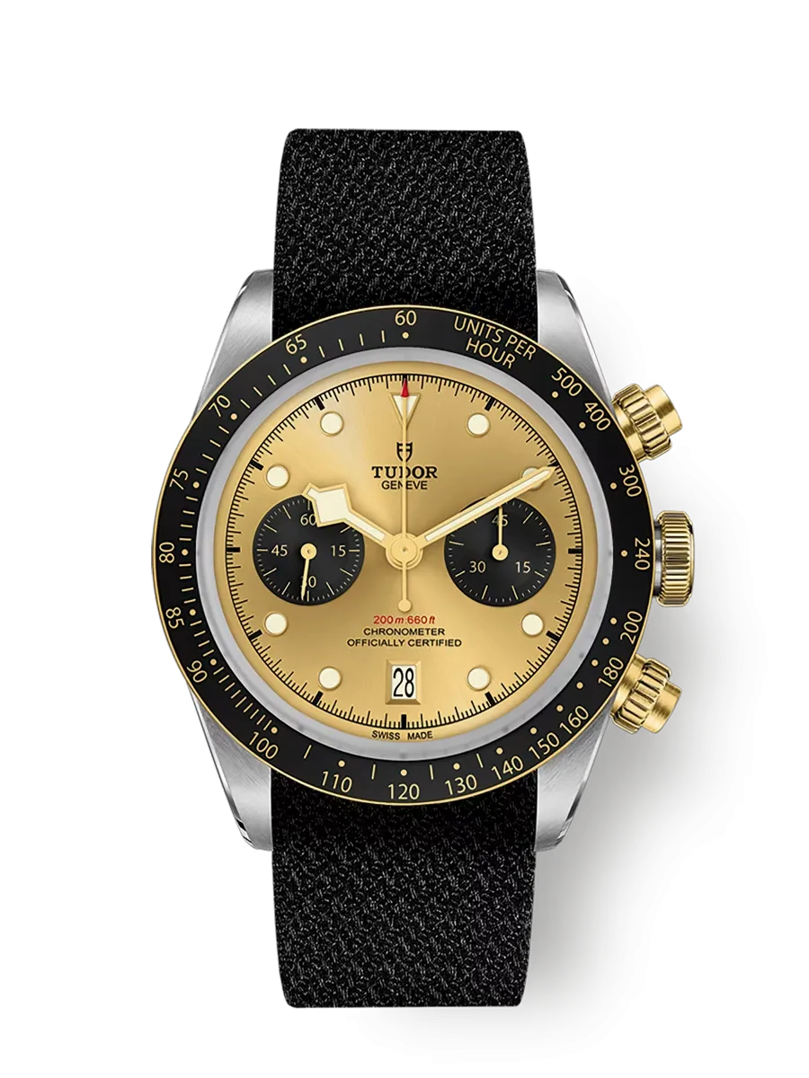 TUDOR Black Bay Chrono S&G 41mm Case, Champagne Dial, Fabric Strap (M79363N-0006)
