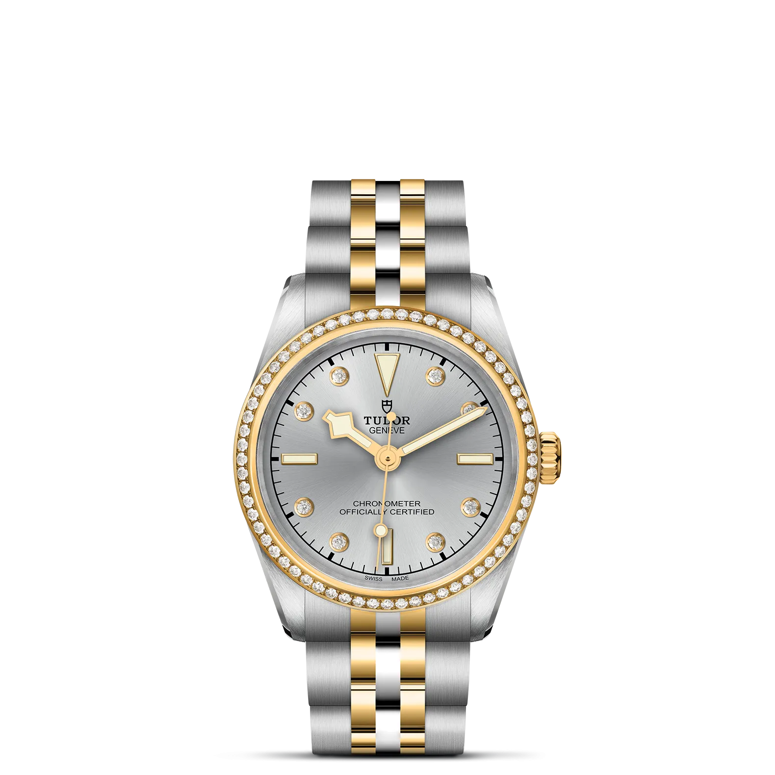 TUDOR Black Bay S&G 31mm Case, Silver Diamond Dial and Bezel, Steel & Yellow Gold Bracelet (M79613-0006)