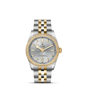 TUDOR Black Bay S&G 31mm Case, Silver Diamond Dial and Bezel, Steel & Yellow Gold Bracelet (M79613-0006)