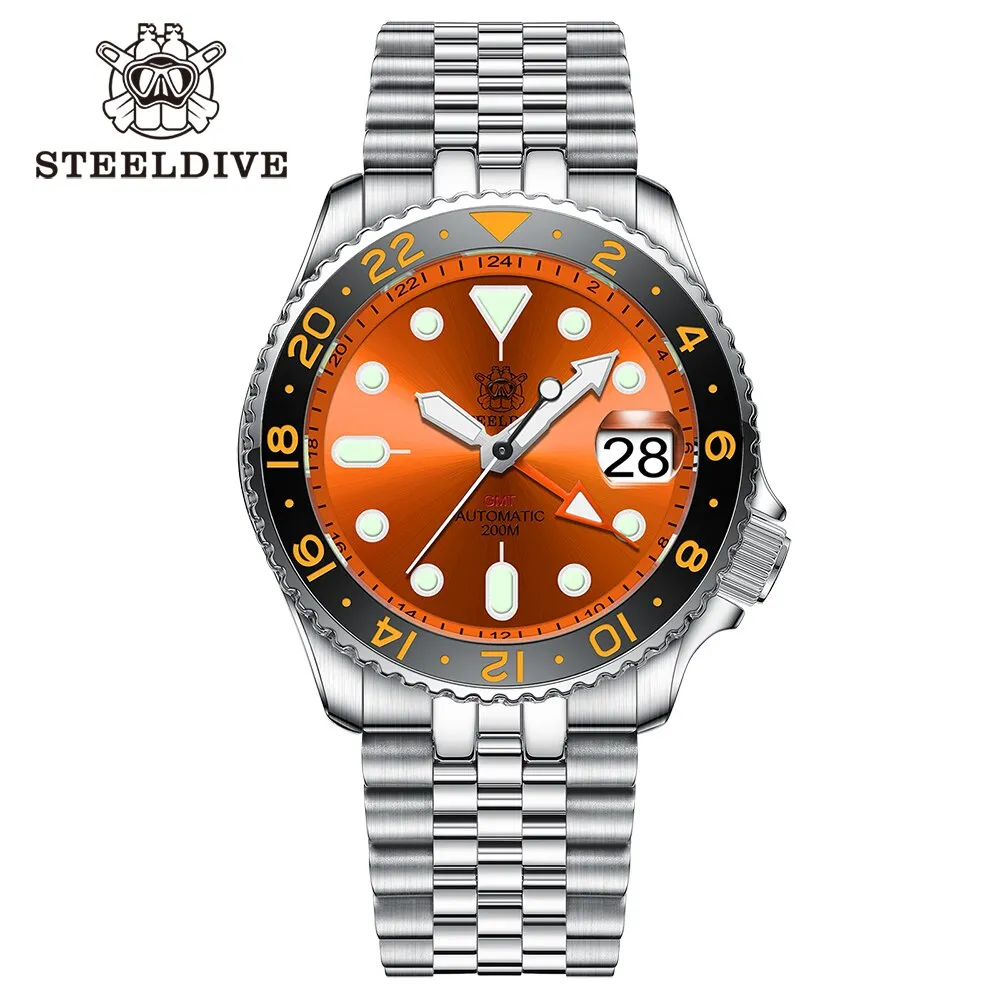 UK Warehouse - Steeldive SD1994 SKX007 NH34 GMT Automatic Watch