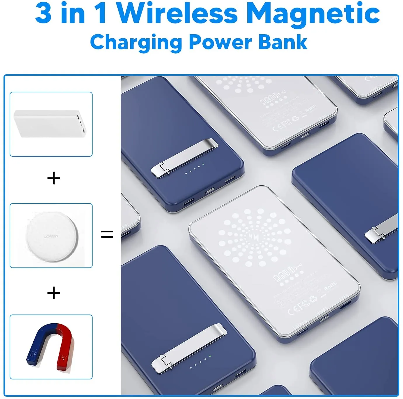 USB MAGNETIC WIRELESS POWER BANK 5000mAh