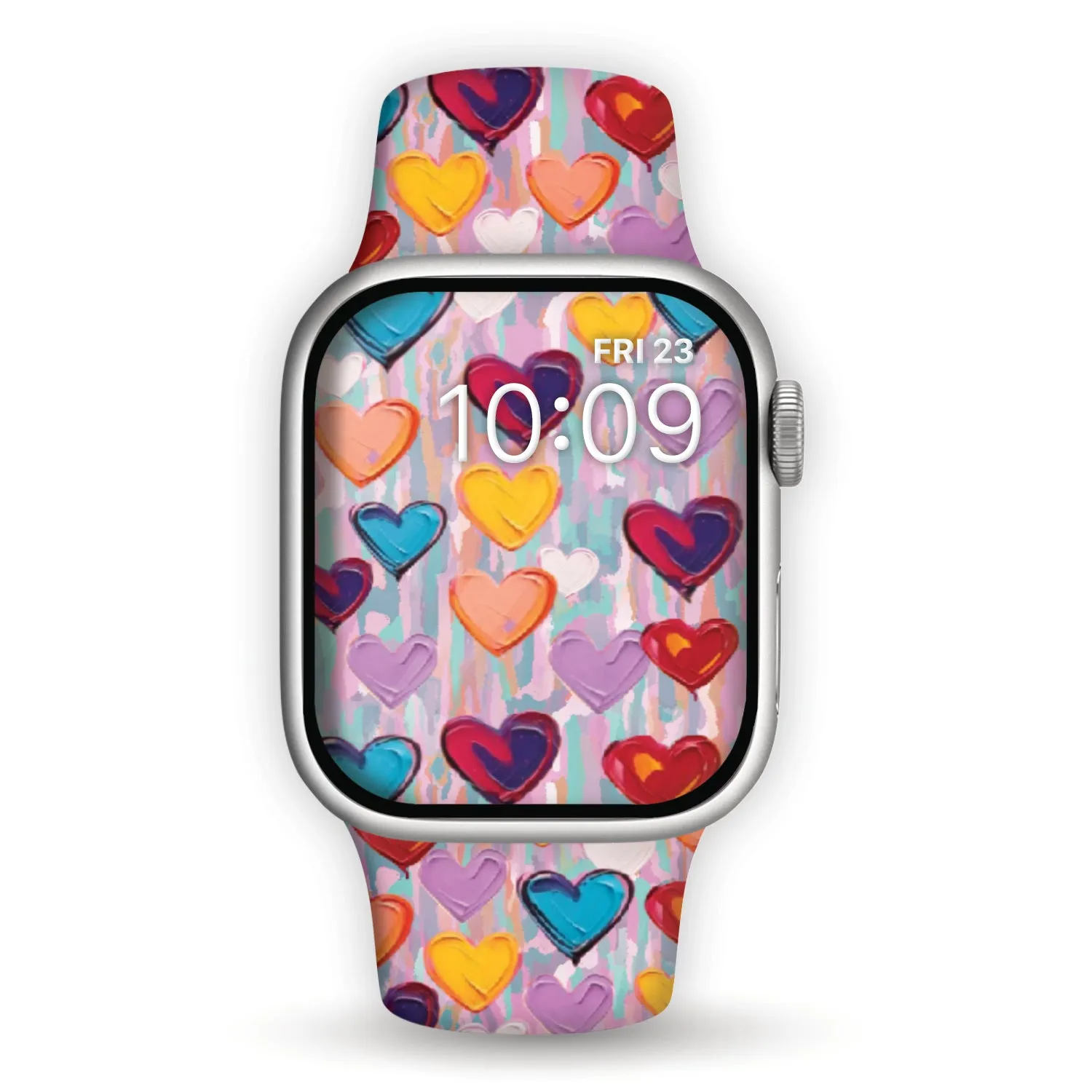 Vibrant Love Print | Silicone Watch Band for Apple Watch ®   Watch Face Incl.