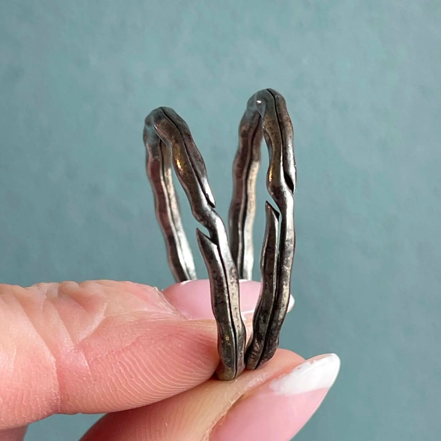 Victorian Gun Metal Split Rings, c. 1870