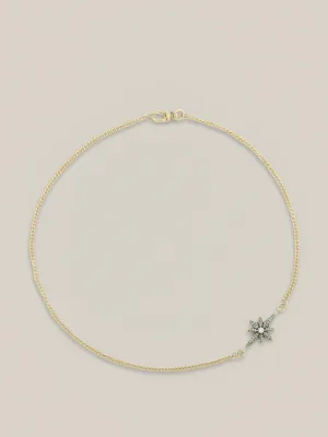 Victorian star east west mini diamond necklace