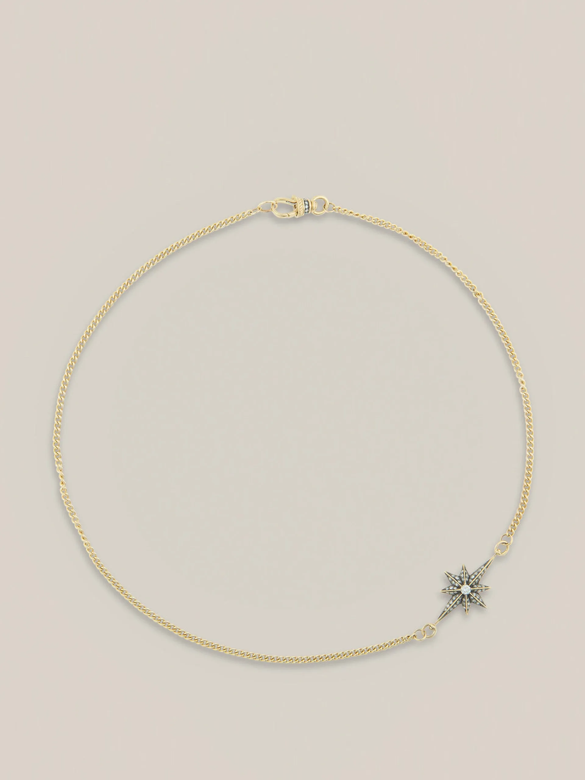 Victorian star east west mini diamond necklace