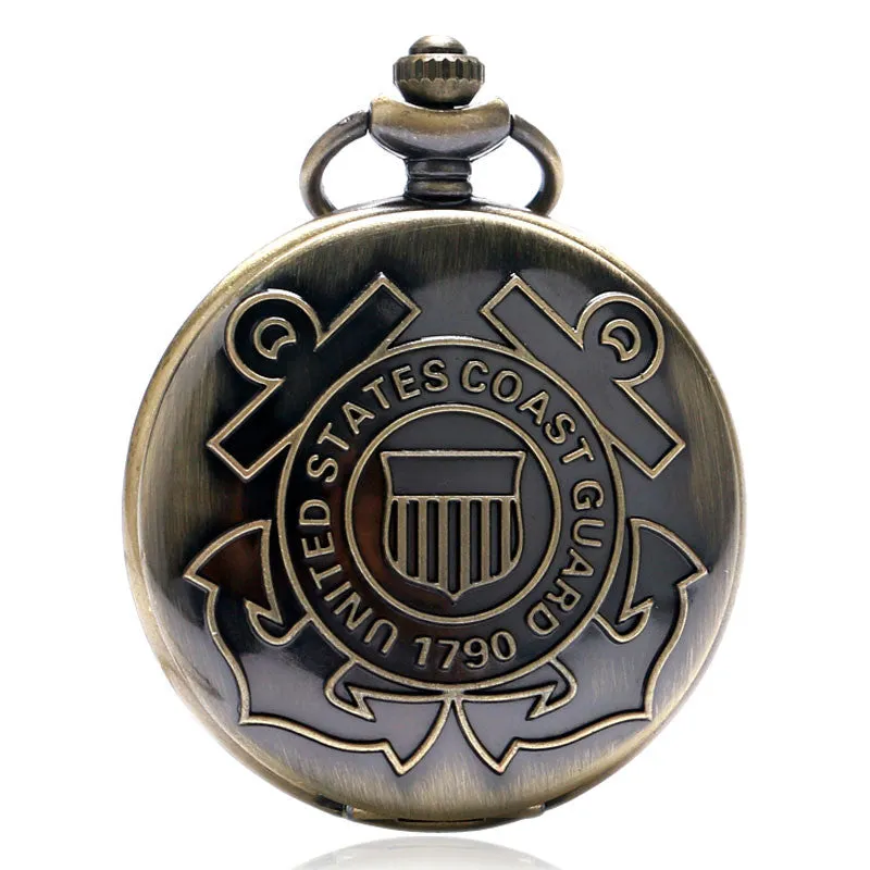 Vintage Bronze Coast Guard Pocket Watch