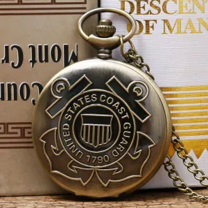 Vintage Bronze Coast Guard Pocket Watch