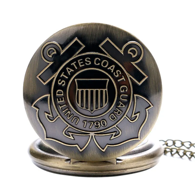Vintage Bronze Coast Guard Pocket Watch